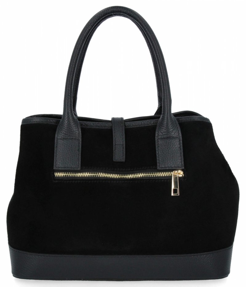 Torebka Skórzana Elegancki Kuferek Czarna