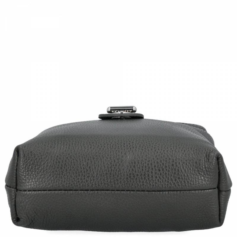 Włoska Torebka Skórzana Listonoszka Szara