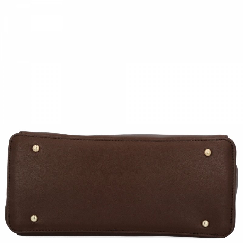 Elegancka Torebka Damska Kuferek firmy Herisson Czekoladowa