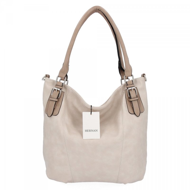 Torebka Damska Shopper Bag XL firmy Hernan Beżowa