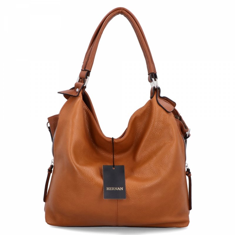 Miejska Torebka Damska XL firmy Hernan  Jasno Ruda