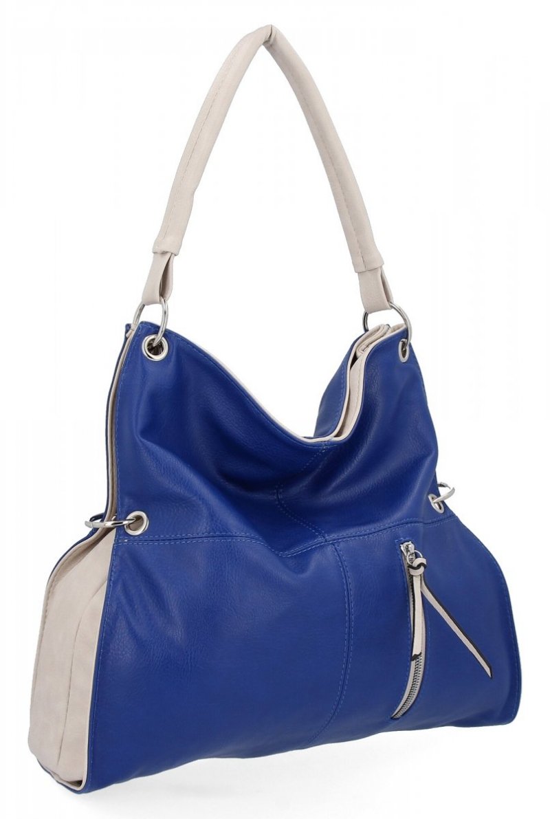 Uniwersalne Torebki Damskie Shopper XL firmy Hernan Kobaltowa