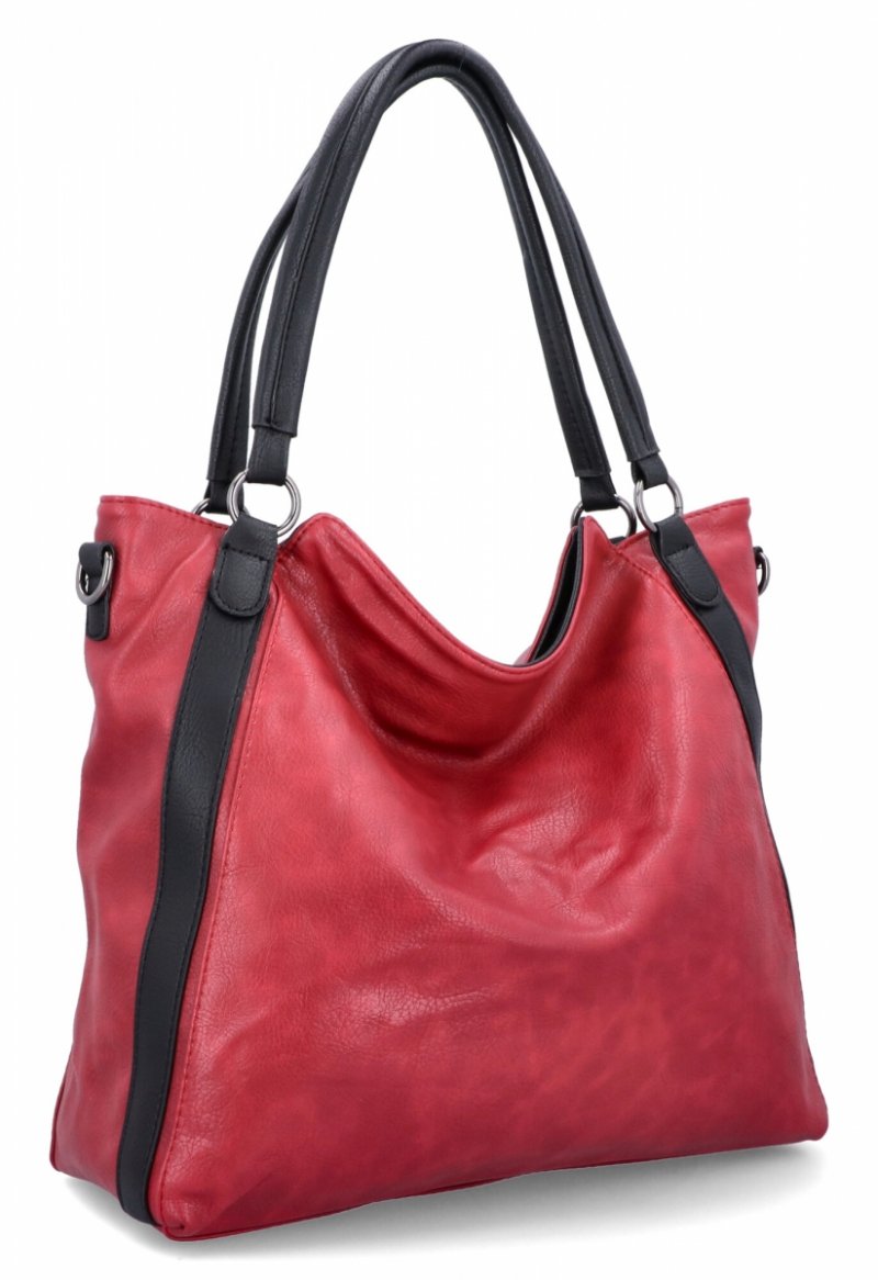Duża Torebka Damska Shopper Bag firmy Hernan Bordowa