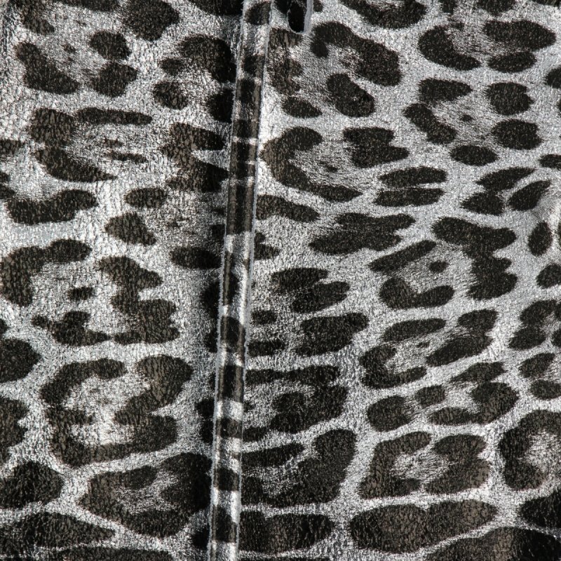 Stylowa Torebka Skórzana Shopper Bag z Kosmetyczką Srebrna