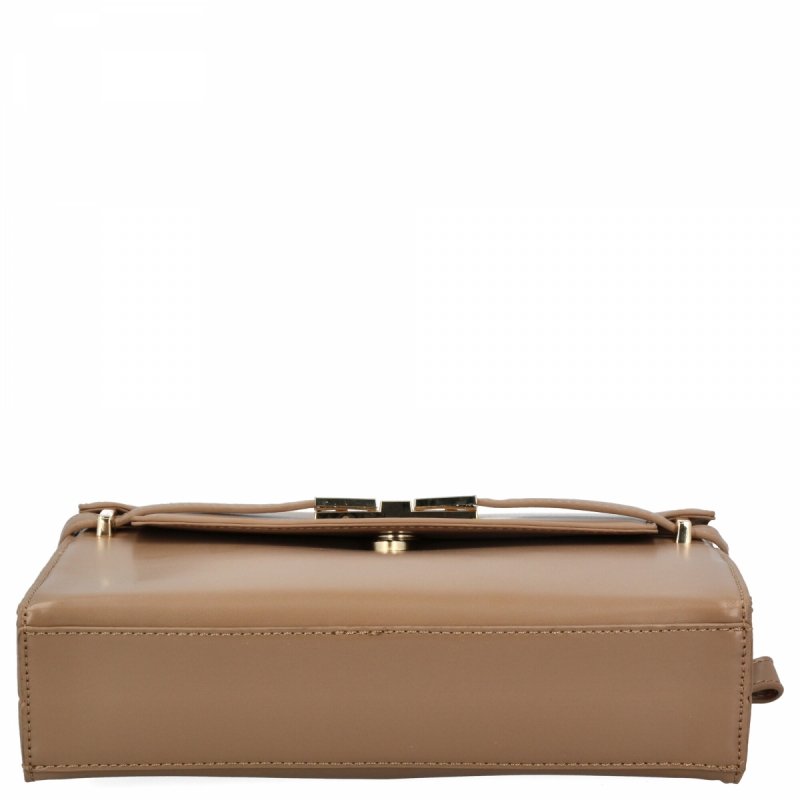 Elegancka Torebka Damska Listonoszka firmy Herisson Ciemno Beżowa