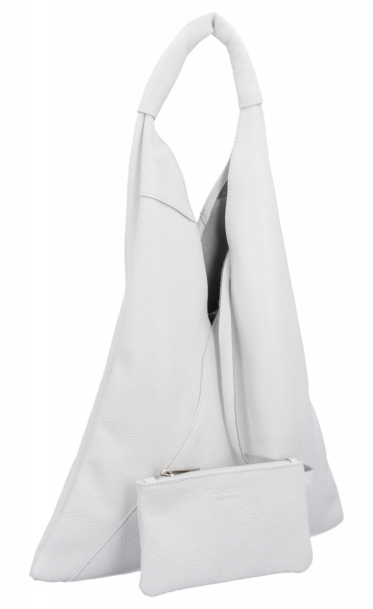 Torebka Skórzana Shopper Bag z Etui Biała