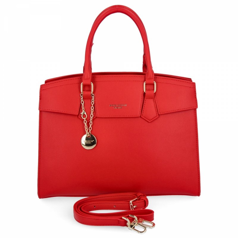 Torebka Damska Elegancki Kuferek 3 Komory firmy Herisson Czerwona