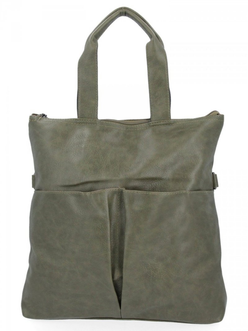 Duża Torebka Damska Shopper Bag XL firmy Hernan Zielona