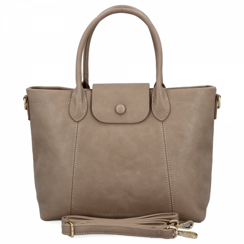 Klasyczna Torebka Damska firmy Herisson Ciemno Beżowa