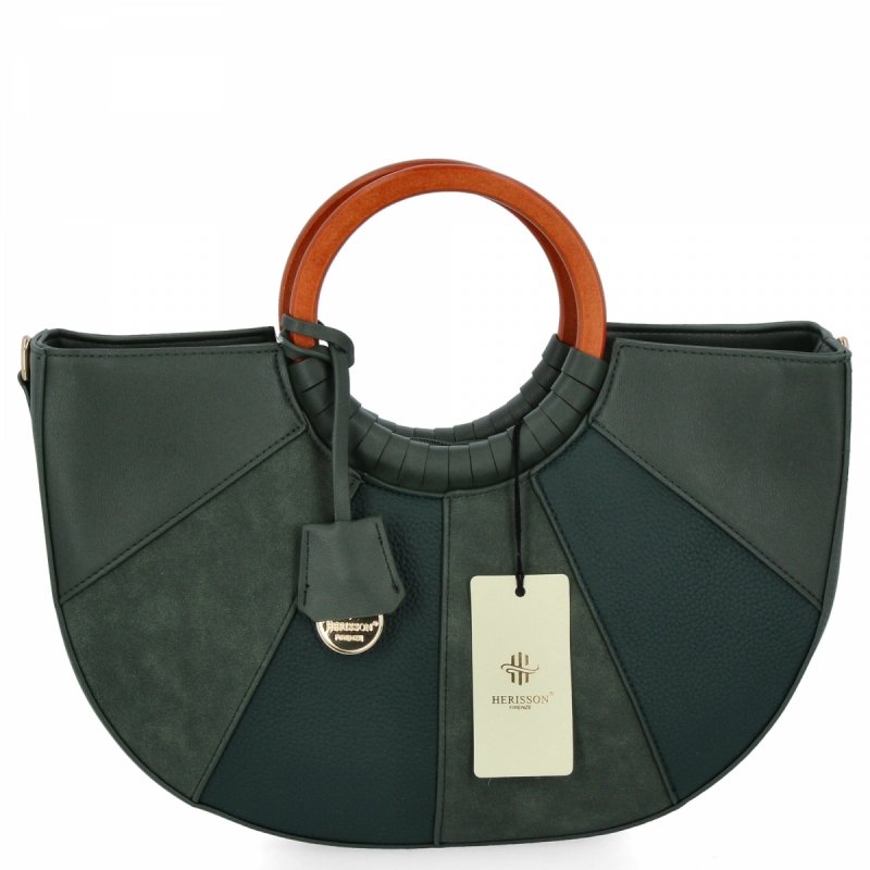 Torebka Damska Modny Kuferek firmy Herisson Butelkowa Zieleń