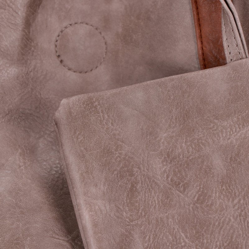 Torebka Damska Shopper Bag XXL firmy Herisson Ciemno Beżowa