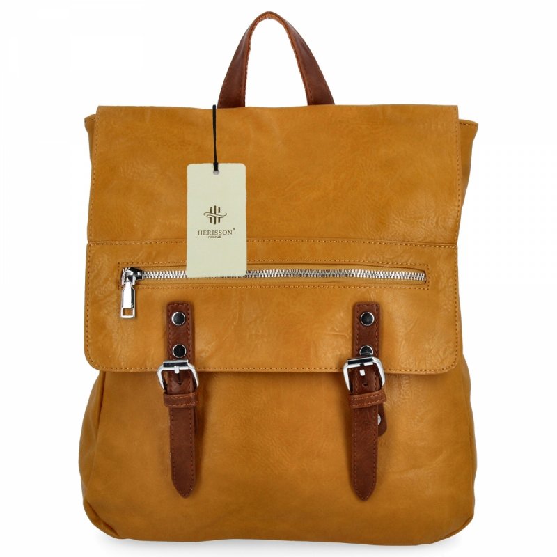 Plecak Damski w Stylu Vintage XL firmy Herisson Jasno Rudy