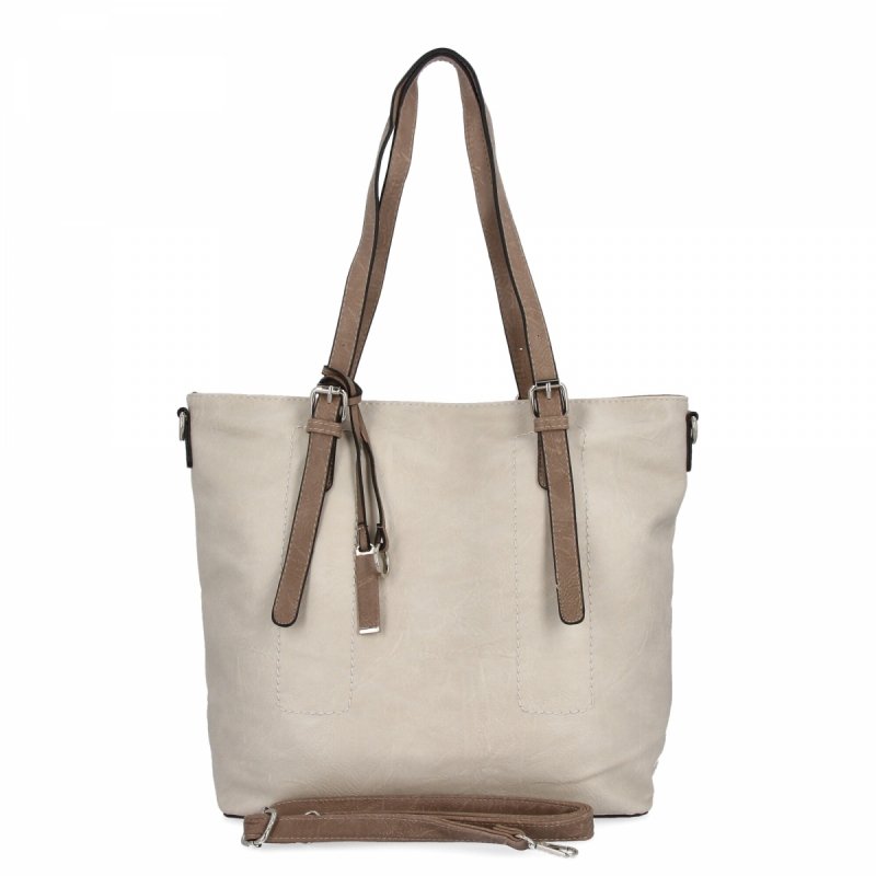 Uniwersalna Torebka Damska Shopper Bag XL firmy Hernan Beżowa/Ziemista