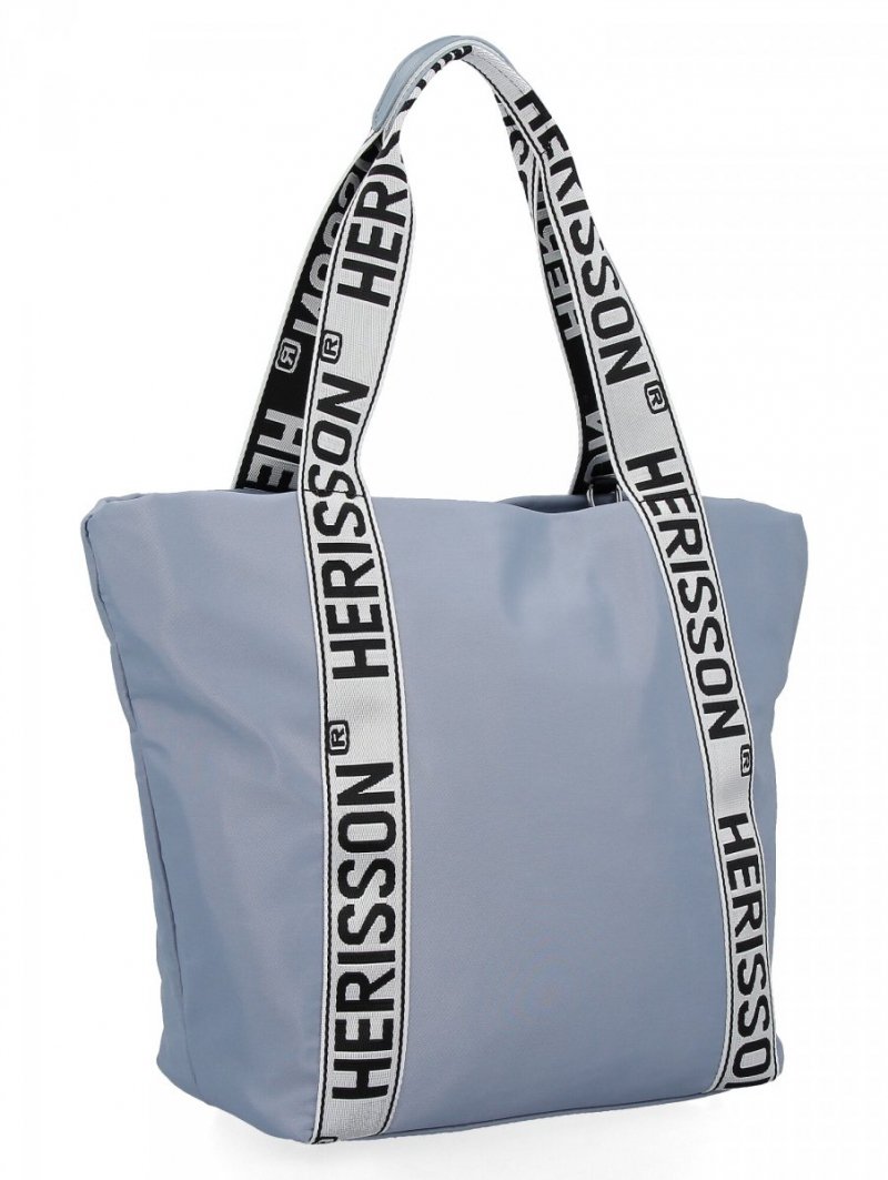 Modna Torebka Shopper Bag XL firmy Herisson Błękitna