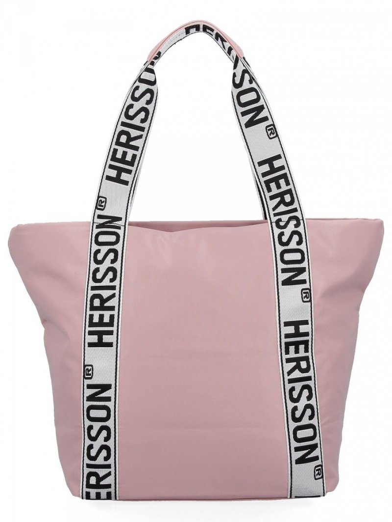 Modna Torebka Shopper Bag XL firmy Herisson Pudrowy Róż