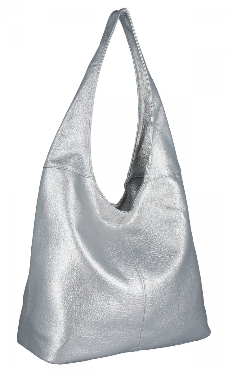 Uniwersalna Torebka Damska Shopper Bag firmy Hernan Srebrna