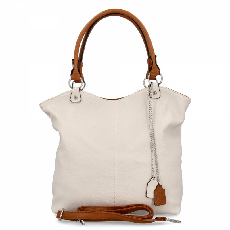 Torebka Damska Shopper Bag XL firmy Hernan Beżowa/Ruda