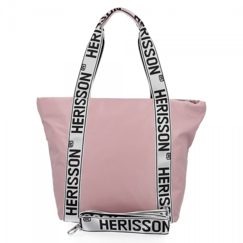 Modna Torebka Shopper Bag XL firmy Herisson Pudrowy Róż
