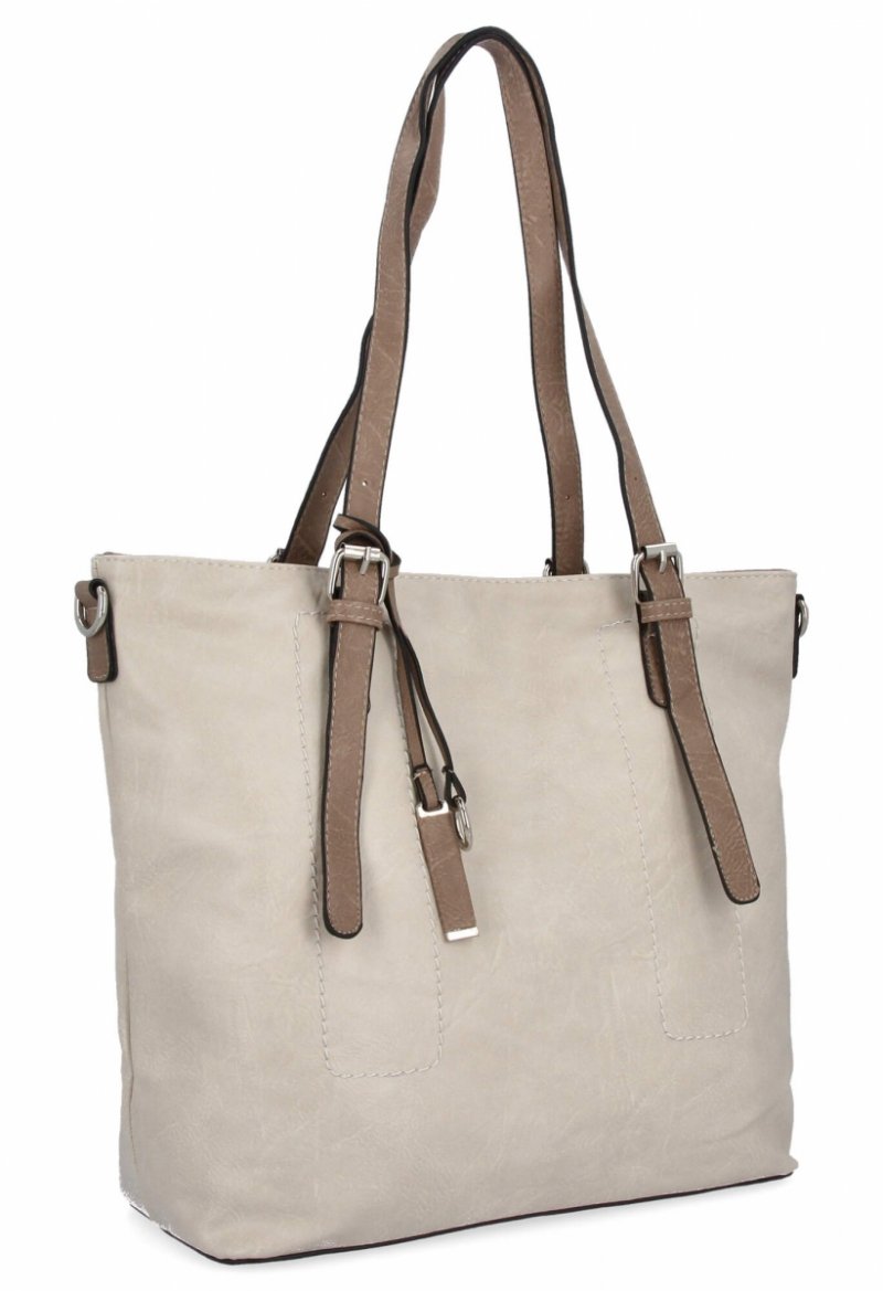 Uniwersalna Torebka Damska Shopper Bag XL firmy Hernan Beżowa/Ziemista