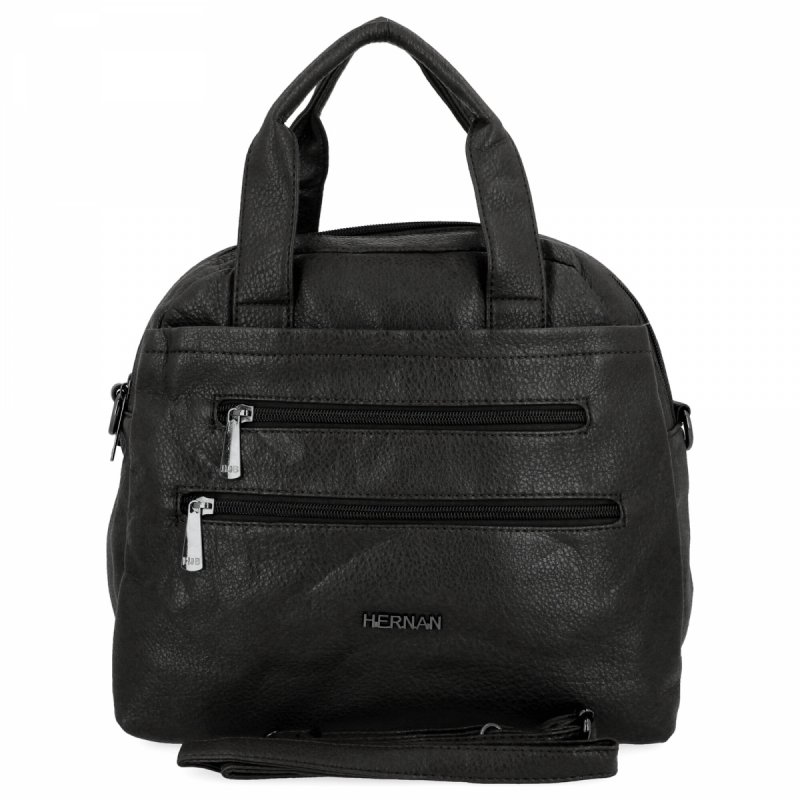 Dwukomorowa Torebka Damska firmy Hernan Czarna