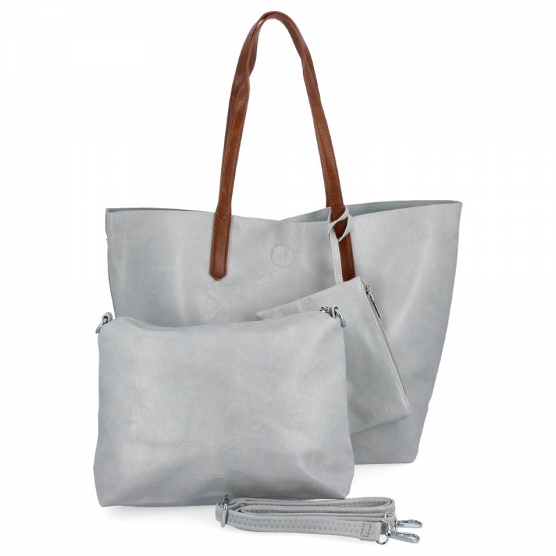 Torebka Damska Shopper Bag XXL firmy Herisson Jasno Szara