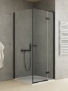 NEW TRENDY Kabina prysznicowa drzwi pojedyncze uchylne REFLEXA BLACK 120x120x200 POLSKA PRODUKCJA 