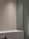 NEW TRENDY Parawan nawannowy NESTA COPPER BRUSHED stały U 90x140 szkło czyste 8mm Active Shield 2.0 P-0219