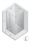NEW TRENDY Kabina NESTA chrom 1D prostokątna L 90x70x200 czyste 6mm Active Shield 2.0 K-3602