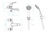 KUCHINOX - Bateria wannowa ATEZ ścienna z zestawem natryskowym Chrom  BTK_011D