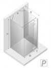 NEW TRENDY Kabina prysznicowa przyścienna drzwi uchylne REFLEXA BLACK 80x100x200 POLSKA PRODUKCJA 