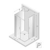 NEW TRENDY Kabina prysznicowa drzwi podwójne przesuwne PRIME LIGHT GOLD 80x70x200 K-1184