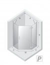 NEW TRENDY Kabina NESTA chrom 1D pięciokątna P 80x80x200 czyste 6mm Active Shield 2.0 K-3686