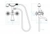KUCHINOX - Bateria wannowa STILO ścienna z zestawem natryskowym Chrom  BKI_011D