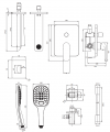 OMNIRES Zestaw  system wannowy podtynkowy SACRAMENTO czarny mat SYSSCW01BL