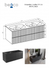 BESCO Szafka Akya Linea Gun Metal Matt 131 x 52,5 x 51 z umywalką gun metal + klik-klak chrom #KAL-131-GGC