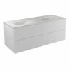 BESCO Szafka Akya Classic Biały Połysk 131 z umywalką biały matt + klik-klak czarny matt #KAC-131-MMB