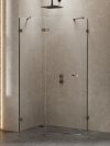 NEW TRENDY Kabina prysznicowa AVEXA GUNMETAL BRUSHED 1D pięciokątna asymetryczna L 100x80x200 szkło czyste 6mm Active Shield 2.0 - drzwi prawe EXK-3836