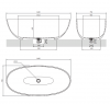 OMNIRES Komplet wanna 160cm z umywalką 60x35 SHELL M+ biały mat 