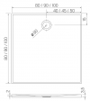 NEW TRENDY Brodzik konglomeratowy Nex 90x90, kwadratowy, w kolorze białym, wysokość 3,5cm B-0454