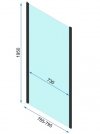 REA - Kabina Prysznicowa Przyścienna RAPID FOLD Black - Czarna /drzwi 100 + ścianka 80 x2 + ramię x2