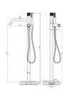 SEA HORSE - Bateria wannowa stojąca OVE BLACK czarna  BJV303/2B