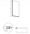OMNIRES - Parawan nawannowy jednoskrzydłowy KINGSTON CHROM 70 cm  XHE85CRTR