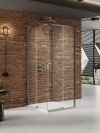 NEW TRENDY Kabina prysznicowa PRIME GUNMETAL BRUSHED 2D prostokątna przyścienna L 100x70x200 szkło czyste 6mm Active Shield 2.0 K-4965