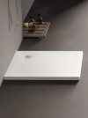 NEW TRENDY Brodzik konglomeratowy Nex 100x100, kwadratowy, w kolorze białym, wysokość 3,5cm B-0455