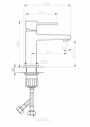 INVENA - Bateria umywalkowa niska GLAMOUR złota  BU-02-009-V