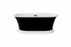 BESCO Wanna wolnostojąca Ziva Matt B&W 160x75 + klik-klak z przelewem szczelinowym chrom #WMA-160ZBSC