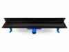 OKEDA Czarny przyścienny odpływ liniowy OKEDA® PRIME LINE™ - BLACK GLASS - RUSZT CZARNE SZKŁO 70cm 21700.06.BLACK