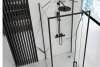 REA - Kabina Prysznicowa Przyścienna RAPID SWING Black-Czarna  /drzwi 120 + ścianka 80 x2 + ramię x2