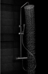 DEANTE Zestaw kabina drzwi składane KERRIA PLUS nero 90x90 z deszczownią ARNIKA NAC_N1QK