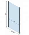 REA - Kabina Prysznicowa Przyścienna RAPID SLIDE Black-Czarna  /drzwi 160 + ścianka 100 x2 + ramię x2/